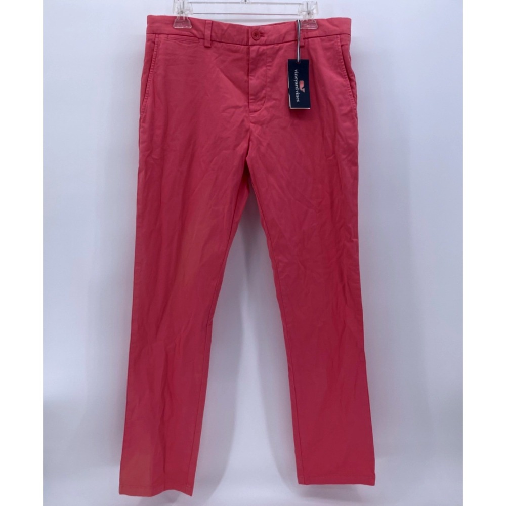 Vineyard Vines Slim Fit Pant Mens 33x32 Lobster Reef Pink Chino 1P1290 NEW